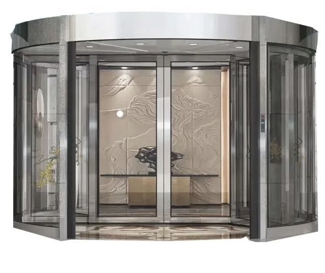 安全で近代的な商業用建物へのアクセスのための便利で自動回転ドア